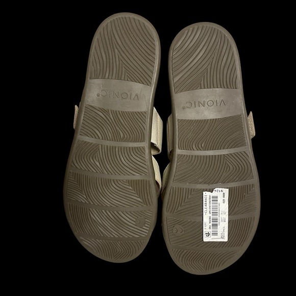 Vionic Carmela Strappy Slide Sandals Womens 9M Oatmeal Beige Neutral Summer - Picture 6 of 8